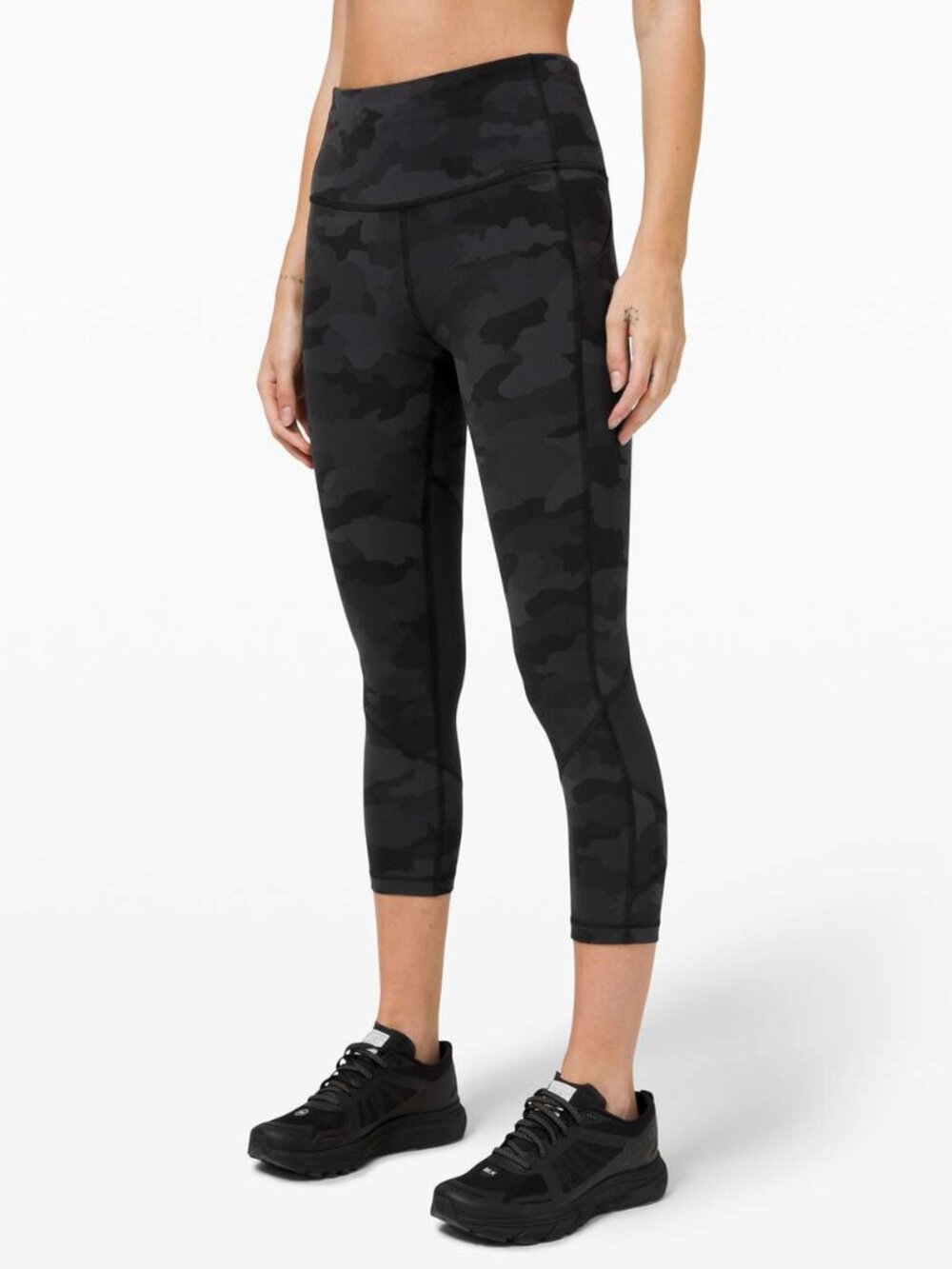 Lululemon Pace Rival High-Rise Crop 22" Heritage 365 Camo Deep Coal Multi Black